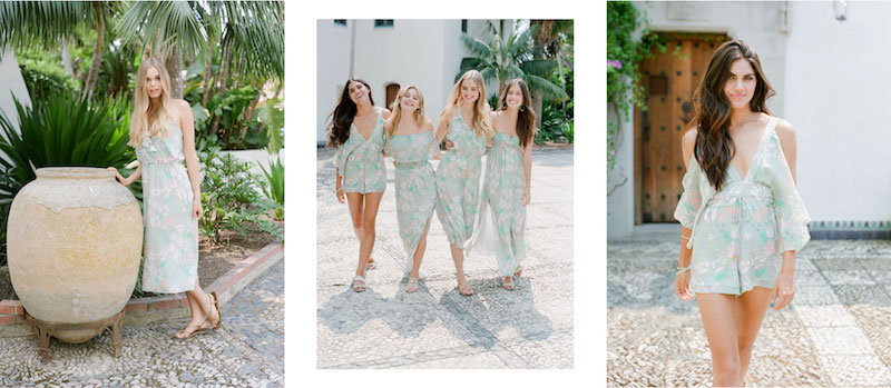 Modern bridesmaid dresses mismatched mixed prints Plum pretty sugar jose villa